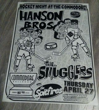 Hanson Bros (hockey Night) Vancouver Bc - Rare Concert Poster 18 " X 24 " Like