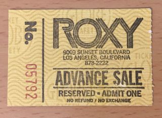 1979 Hall & Oates The Roxy Hollywood Concert Ticket Stub Sara Smile She 