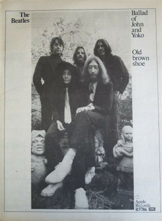 The Beatles " Ballad Of John And Yoko " Full - Page Ad Uk 1969,  Bonus