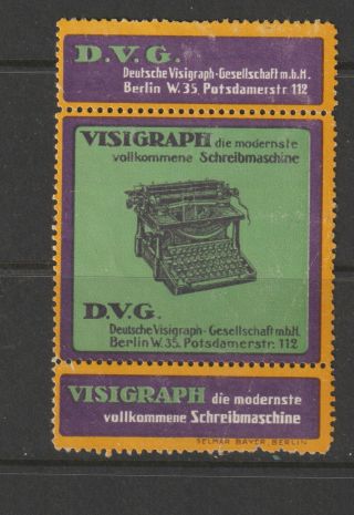 German Poster Stamp Typewriter With Tabs Selmar Bayer