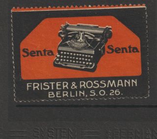 German Poster Stamp Typewriter