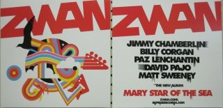 Zwan 2003 Mary Star Of Sea 2 Sided Promo Poster/flat Old Stock Billy Corgan