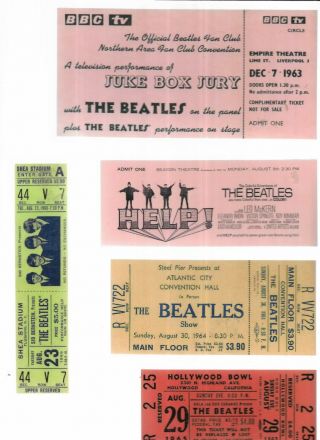 The Beatles 1963 Juke Box Jury English Tv Show Reprint Ticket