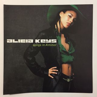Vintage 2001 Alicia Keys Songs In A Minor Promo Poster Flat Two Sided J Records