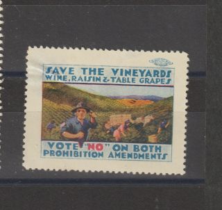 Us Poster Stamp Prohibition Save The Vineyards