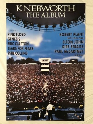 Knebworth 1990 Promo Poster Pink Floyd Genesis Elton John Robert Plant Clapton