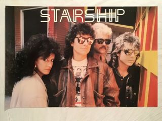 Jefferson Starship 1987 Promo Poster Grace Slick Airplane