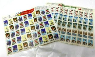 2 Full Sheets 1950s Vintage Christmas National Wildlife Federation Poster Stamps