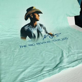 Kenny Chesney Tour T Shirt The Big Revival Tour 2015 Official Teal | Size Large
