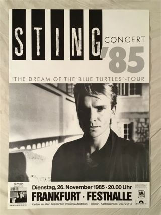 Sting 1985 German Tour Poster Dream Of The Blue Turtles Police