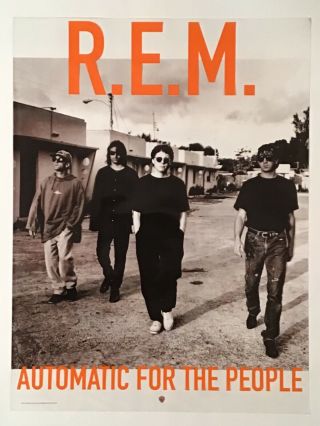 R.  E.  M.  1992 Plastic Window Cling Promo Poster Automatic For The People Rem