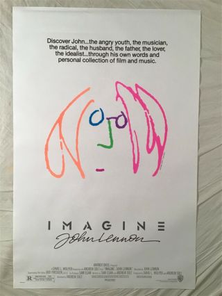 John Lennon 1988 Promo Poster Imagine Movie Beatles