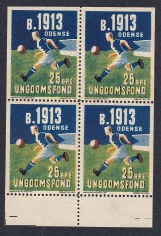 Denmark Poster Stamps Complete Sheet B 1913 Odense Football Club