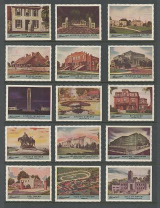 Missouri Visit Us Poster Stamps 1939 Complete Set Of 25 Different