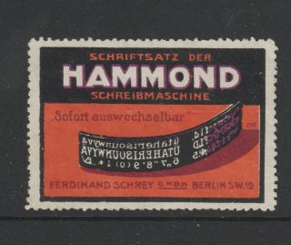 German Poster Stamp Hammond Typewriter Artist Lehman Stieglitz