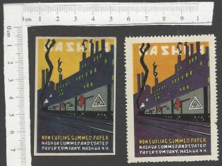 Usa Nashua Gummed & Coated Paper Co.  Vintage Poster Stamps Mh (2)