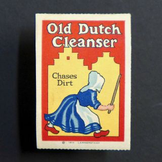 Poster Stamp Usa 1914 Old Dutch Cleanser Advertising Label • Cinderella