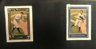 3 Vintage Baseball Poster Stamp Ty Cobb Joe Jackson Christy Mathewson Lot