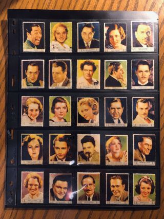 Hollywood Cinderella Usa Poster Stamp Page Group 1932 Movie Star Stamp Lot