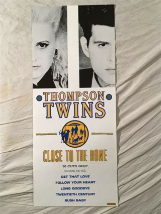 Thompson Twins 1987 Two - Sided Promo Poster Close To The Bone