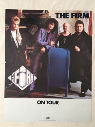 The Firm 1986 Promo Poster Jimmy Page Paul Rodgers Bad Company Led Zeppelin
