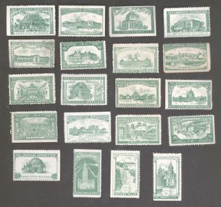 1901 Pan American Exposition All 20 Green Cinderella Stamp S Am Expo Label