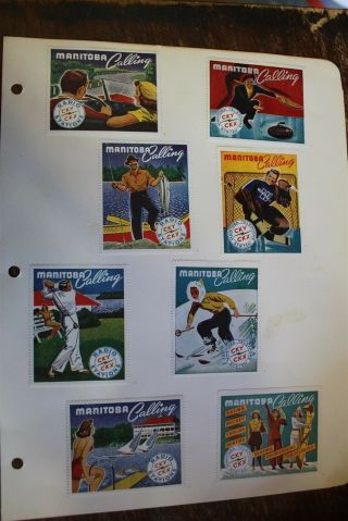 Cky Ckx Manitoba Calling 8 Radio Poster Stamps Various Topics