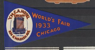 Us Poster Stamp Worlds Fair Chicago 1933 Ymca Hotel