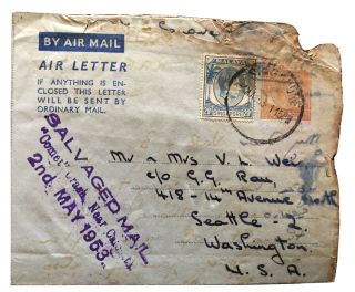 Salvaged Mail From Crash Of Comet On May 2,  1953.  First Crash Of Passenger Jet