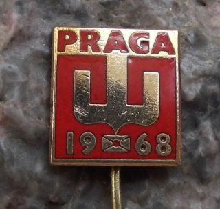 1968 Praga World Stamp Exhibition Prague Fair Philately Collecting Pin Badge