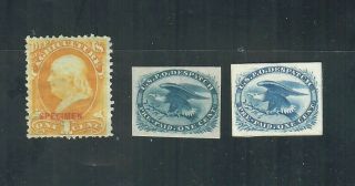 Us One (1) Specimen And Two (2) Local Stamps,  No Gum