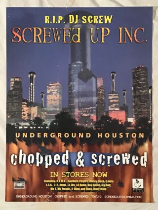 Suave House Records 2001 Promo Poster Dj Screw Underground Houston Rap Hip Hop