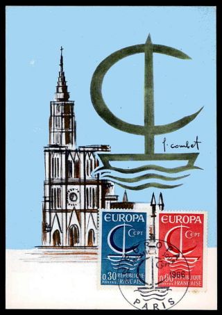 France Mk 1966 Europa Cept Maximumkarte Carte Maximum Card Mc Cm Aa94