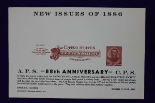 Aps Cps 1974 Us Letter Sheet Envelope Reprint 1886 U293 Expo Souvenir Card Page