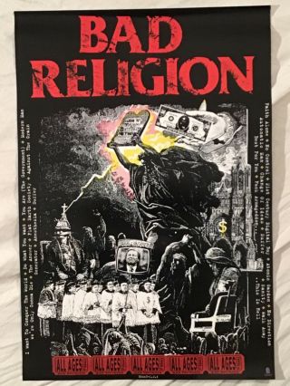 Bad Religion Two - Sided 1995 Promo Poster All Ages Punk Rock