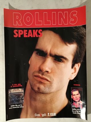 Henry Rollins 1992 Promo Poster Boxed Life Black Flag