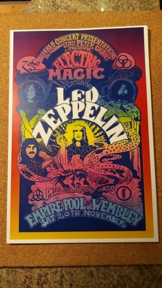 Led Zeppelin Empire Pool Wembley Concert Poster