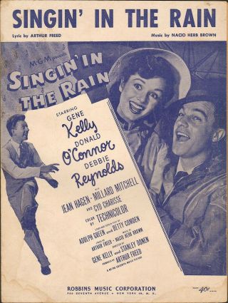 Kd Sheet Music Singin’ In The Rain (1952) Gene Kelly,  Debbie Reynolds,  Donald O’