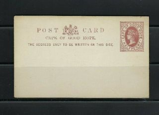 Cape Of Good Hope Qv Half Penny Post Card Postal Stationery
