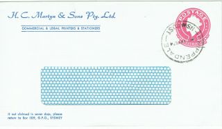 Australia Qe2 7 Cent Printed To Private Order Stationery Cover Martyn 1974