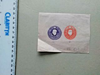 Gb Postal Stationery: 1/2d Orange & 3d Violet Sto Embossed Cut - Out From Wrapper