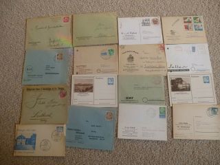 95 X Germany Stamped Envelopes & Postcards C1910 - 1950s All Pictured In Scans