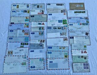 Job Lot X 40 Vintage Airmail Envelopes Postal History Foreign Stamps Good S633