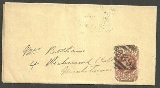 Gb 1/2d Qv Stationery Wrapper 289 Irish Numeral Kingstown To Monkstown Ireland