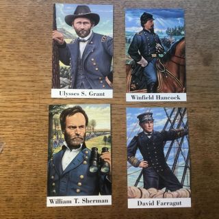 4 Usa Postal Stationerypostcards Civil War Union Leaders 5900