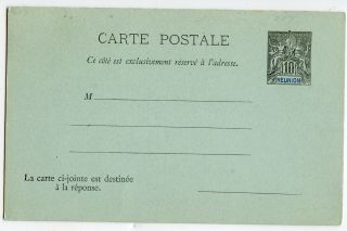 France Reunion Reply Card 10c,  10c,  Very  (a919)