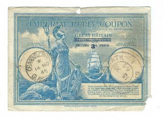 Irc Imperial Reply Coupon Great Britain 3d On 2½d Issued 1945