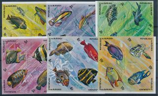 [i1141] Burundi 1974 Fishes Complete Set Of Stamps Vf Mnh Imperf $900
