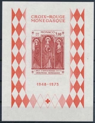[i1731] Monaco 1973 Red Cross Good Sheet Very Fine Mnh Imperf $360