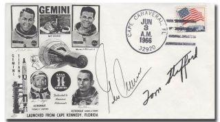 Gene Cernan Handsigned Gemini 9 Launch Cover (ap Staffford) - 12h196